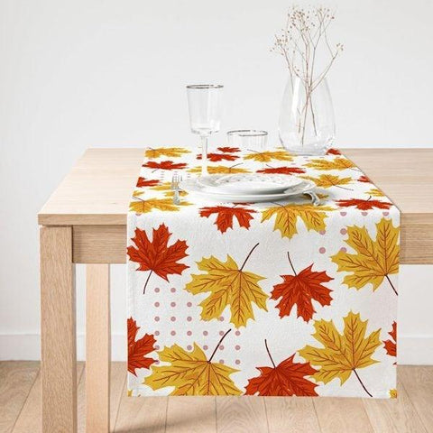 Fall Trend Table Runner|High Quality Leaves Table Runner|Orange Home Decor|Farmhouse Table Decor|Autumn Home Decor|Fall Theme Tablecloth
