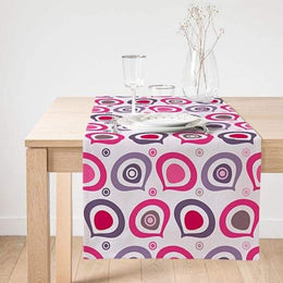 Abstract Geometric Table Runner|Decorative Table Runner|Colorful Pattern Suede Runner|Pinky Authentic Table Decor|Modern Style Table Runner