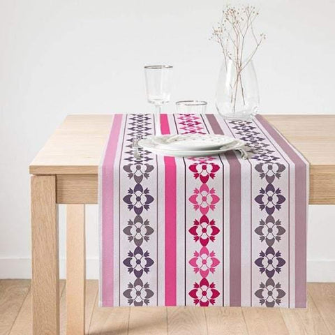 Abstract Geometric Table Runner|Decorative Table Runner|Colorful Pattern Suede Runner|Pinky Authentic Table Decor|Modern Style Table Runner