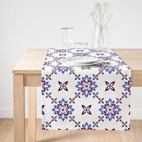 Decorative Table Runner|Abstract Geometric Table Runner|Ethnic Pattern Suede Runner|Bohemian Style Table Decor|Authentic Style Table Runner