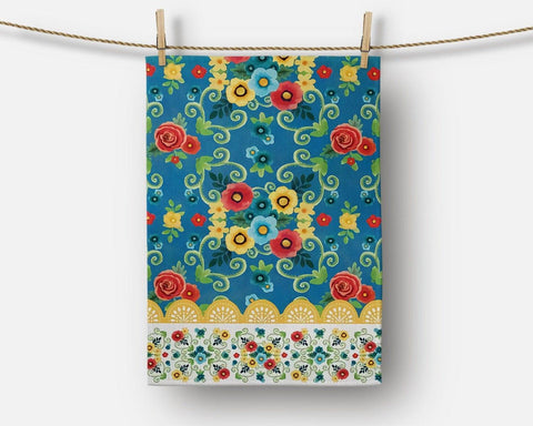 Floral Kitchen Towel|Colorful Plants Dish Towel|Butterfly Print Hand Towel|Decorative Towel|Colorful Flowers Towel|Summer Trend Hand Towel