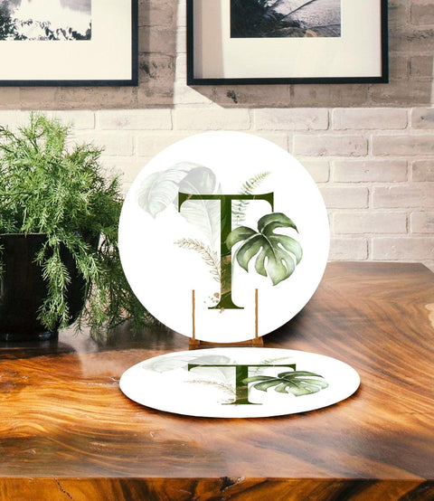 Green Leaves Placemat & Table Runner|Floral Table Top|Set of 2 Leaves Supla Table Mat|Round American Service Dining Underplate and Coasters