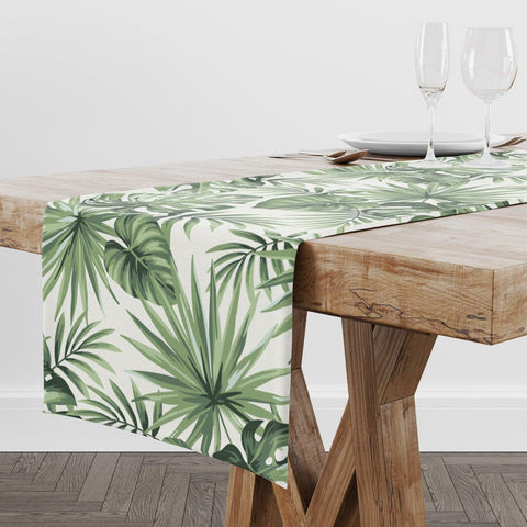 Green Leaves Placemat & Table Runner|Floral Table Top|Set of 2 Leaves Supla Table Mat|Round American Service Dining Underplate and Coasters