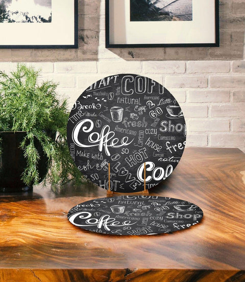Coffee Placemat & Table Runner|Coffee Table Top|Set of 2 Coffee Supla Table Mat|Round American Service Dining Underplate and Coasters