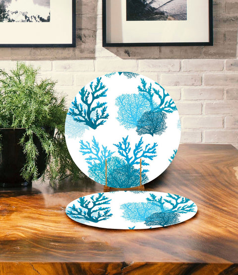 Coral Placemat & Table Runner|Starfish Table Top|Set of 2 Beach House Supla Table Mat|Round American Service Dining Underplate and Coasters