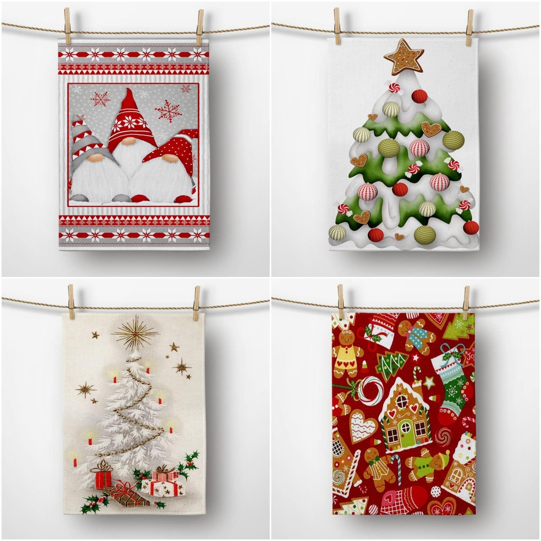 Santa Claus Print Hand Towel – Akasia santa-claus-print-hand-towel-akasia