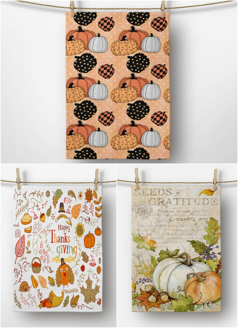 Fall Trend Kitchen Towel|Pumpkin Dish Towel|Checkered Pumpkin Hand Towel|Decorative Tea Towel|Thanksgiving Tea Towel|Autumn Trend Hand Towel