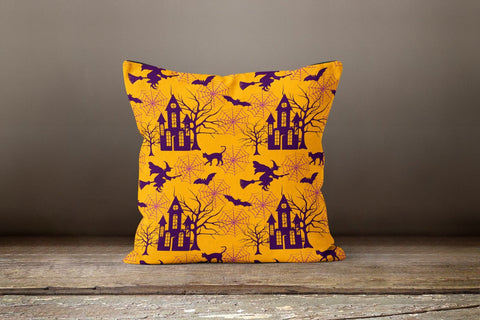 Halloween Pillow Case|Spider Web Pillow Cover|Scary Cushion Case|Haunting House Throw Pillow|Trick or Treat Home Decor|Pumpkin Pillow Sham