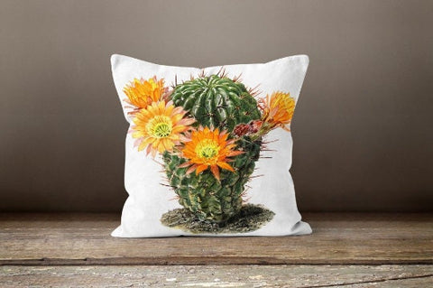 Floral Cactus Pillow Cover|Cactus Cushion Case|Decorative Lumbar Pillow Case|Boho Bedding Decor|Housewarming Pillow|Cactus Throw Pillow Case
