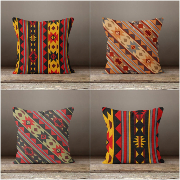 Rug Design Pillow Covers|Terracotta Southwestern Cushion Case|Decorative Pillowcase|Aztec Home Decor|Farmhouse Decor|Geometric Pillow Top