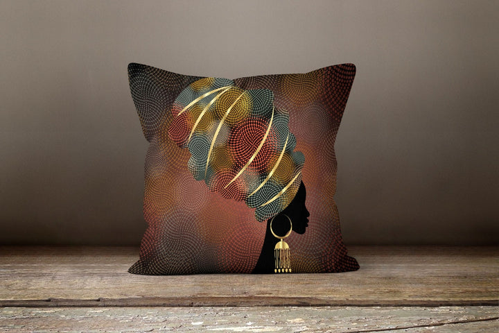 African Women Pillow Cover|Rustic Cushion Case|Decorative Cushion Cover|Ethnic Home Decor|Authentic Home Decor|Digital Print Cushion Cover