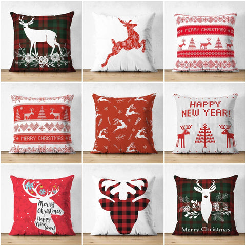 Christmas Pillow Cover|Christmas Deer Home Decor|Suede Winter Trend Pillow Case|Housewarming New Year Gift|Merry Xmas Throw Pillow Cover