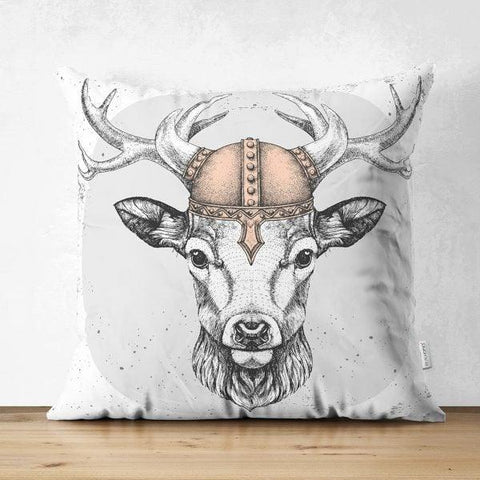 Christmas Pillow Cover|Christmas Deer Head Home Decor|Suede Winter Trend Pillow Top|Housewarming Xmas Gift Idea|Christmas Throw Pillow Cover
