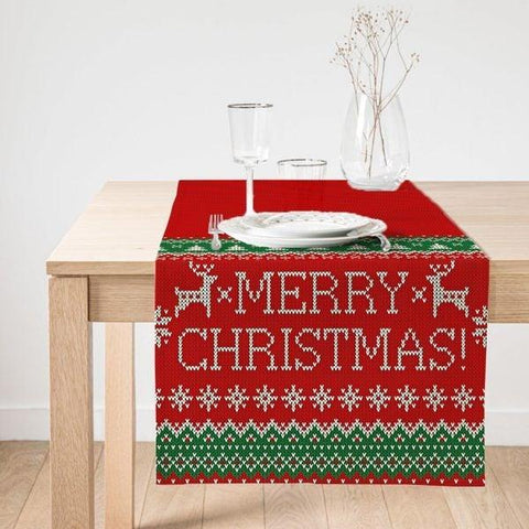 Christmas Table Runner|Winter Trend Table Top|Merry Christmas Home Decor|Xmas Table Decor|Farmhouse Style Tablecloth|Christmas Kitchen Decor