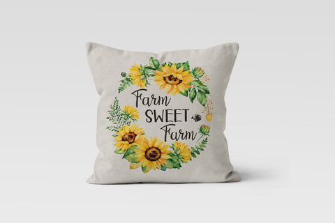 Sunflower Pillow Cover|Summer Trend Throw Pillow Case|Colorful Flowers Pillow Case|Farmhouse Flowers Pillow|Housewarming Floral Cushion Case