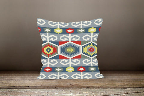 Rug Design Pillow Covers|Terracotta Southwestern Cushion|Decorative Aztec Print Ethnic Home Decor|Farmhouse Style Geometric Pillow Case