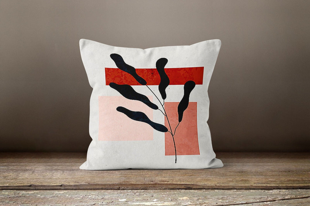 Abstract Leaves Pillow Case|Onedraw Cushion Covers|Modern Decorative  Style Pillow Case|Leaves and Stones Cushion Case|Digital Plant Drawing