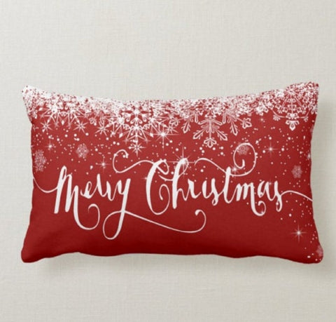 Christmas Pillow Covers|Xmas Snowflake Throw Pillow|Decorative Winter Pillow Case|Red Xmas Home Decor|Xmas Gift Ideas|Winter Trend Pillow