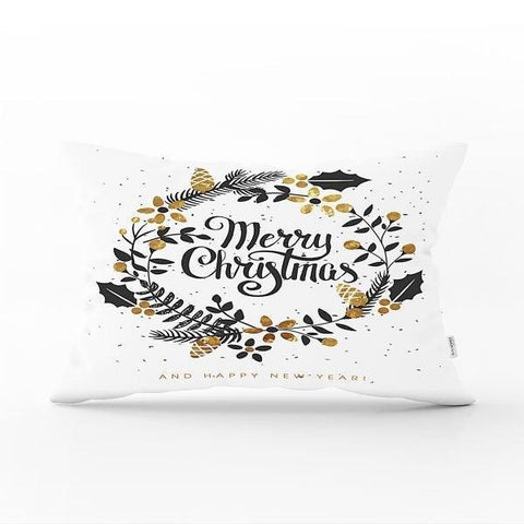 Christmas Pillow Cover|Merry Christmas Home Decor|Rectangle Winter Trend Pillow Case|Housewarming Xmas Gift Idea|Christmas Throw Pillow