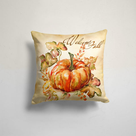 Fall Trend Pillow Cover|Pumpkin Throw Pillow Top|Autumn Cushion Case|Orange Pumpkin Home Decor|Housewarming Farmhouse Style Pillow Cover
