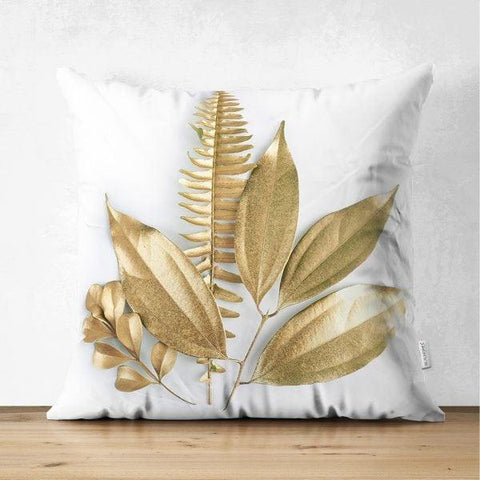 Fall Trend Pillow Cover|Suede Autumn Cushion Case|Gold Leaves Throw Pillow|Decorative Pillow Case|Housewarming Farmhouse Thanksgiving Pillow