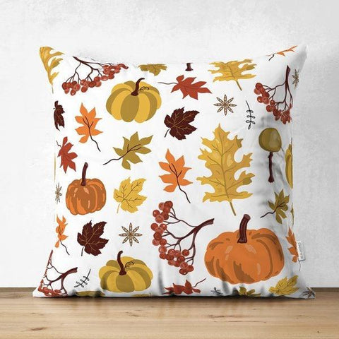 Pumpkin Pillow Case|Fall Trend Suede Cushion Case|Striped Pumpkin and Sunflower Throw Pillow|Decorative Pillow|Farmhouse Thanksgiving Pillow