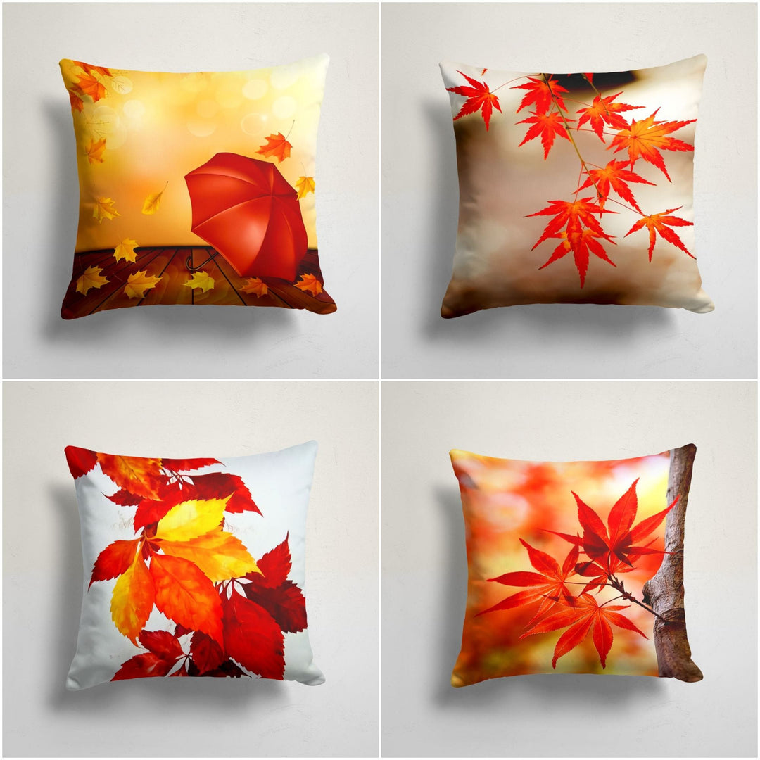 Fall Trend Pillow Cover|Autumn Cushion Case|Dry Leaves Throw Pillow|Decorative Cushion Case|Housewarming Farmhouse Style Outdoor Pillow Case