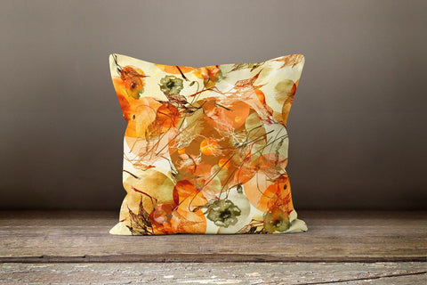 Fall Trend Pillow Cover|Autumn Cushion Case|Dry Leaves Throw Pillow|Decorative Cushion Case|Housewarming Farmhouse Style Outdoor Pillow Top