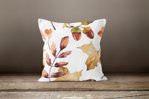 Fall Trend Pillow Cover|Autumn Cushion Case|Acorn and Squirrel Throw Pillow|Dry Leaf Home Decor|Housewarming Pillow Case|Farmhouse Pillow