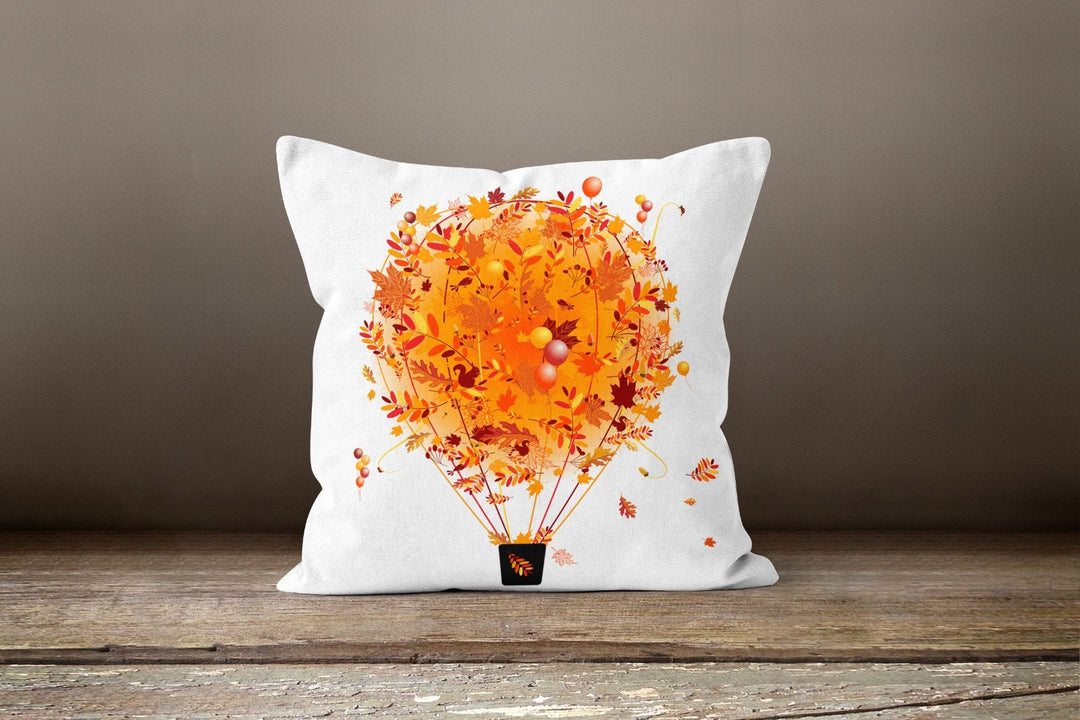 Fall Trend Pillow Cover|Autumn Cushion Case|Dry Leaves Throw Pillow|Pumpkin Home Decor|Housewarming Farmhouse Style Outdoor Pillow Case