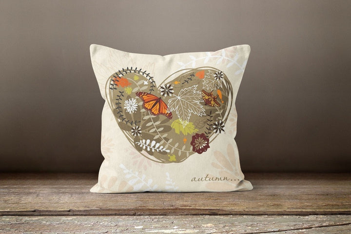 Fall Trend Pillow Cover|Autumn Cushion Case|Dry Leaves Throw Pillow|Pumpkin Home Decor|Housewarming Farmhouse Style Outdoor Pillow Case