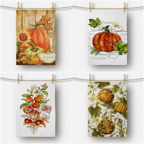 Fall Trend Kitchen Towel|Orange Pumpkin Dish Towel|Pumpkin Print Hand Towel|Decorative Towel|Sunflower Tea Towel|Autumn Trend Hand Towel