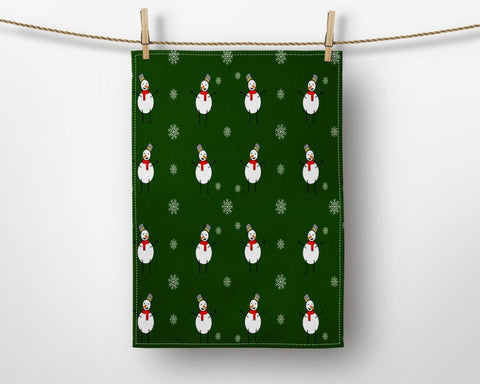 Christmas Kitchen Towel|Cute Penguin and Snowman Dish Towel|Xmas Print Hand Towel|Decorative Hand Towel|Merry Xmas Tea Towel|Xmas Hand Towel