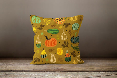 Fall Trend Pillow Cover|Floral Pumpkin Throw Pillow Top|Autumn Cushion Case|Pumpkin and Sunflower Decor|Housewarming Farmhouse Pillow Cover