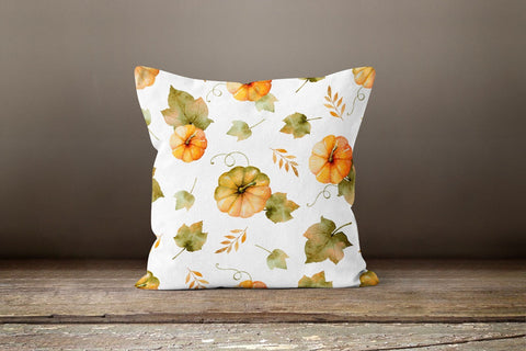 Fall Trend Pillow Cover|Floral Pumpkin Throw Pillow Top|Autumn Cushion Case|Dry Leaves Home Decor|Housewarming Fall Leaves Throw Pillow Top