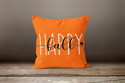 Fall Trend Pillow Cover|Fall Home Sweet Home Decor|Plaid Orange Pumpkin Throw Pillow Top|Autumn Cushion Case|Happy Fall Leaves Cushion Case