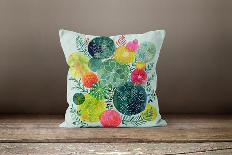 Plants Pillow Cover|Green Leaves Pillow Cover|Floral Cushion Case|Decorative Pillow Case|Boho Bedding Decor|Housewarming Outdoor Pillow Gift