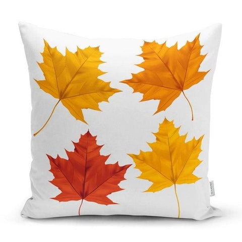 Fall Trend Pillow Cover|Autumn Cushion Case|Dry Leaves Throw Pillow|Decorative Cushion Case|Housewarming Farmhouse Style Outdoor Pillow Case