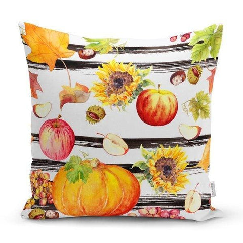Pumpkin Pillow Cover|Fall Trend Cushion Case|Orange Gray White Pumpkin Throw Pillow|Decorative Pillow Case|Farmhouse Thanksgiving Pillow