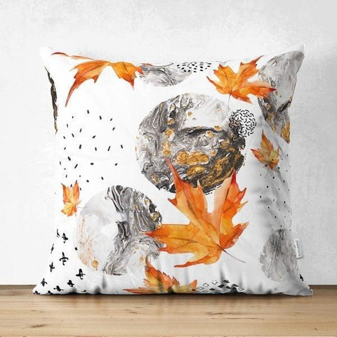 Fall Trend Pillow Cover|Pumpkin Suede Cushion Case|Checkered Gray Pumpkin Throw Pillow|Dry Leaves and Tree Pillow Case|Thanksgiving Pillow
