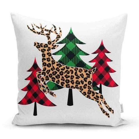 Christmas Pillow Cover|Christmas Deer Home Decor|Winter Trend Cushion Cover|Housewarming Xmas Tree Pillow|Christmas Socks Throw Pillow Cover