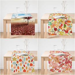 Fall Trend Table Runner|High Quality Leaves Table Runner|Pale Color Home Decor|Farmhouse Table Decor|Autumn Tree Decor|Fall Theme Tablecloth