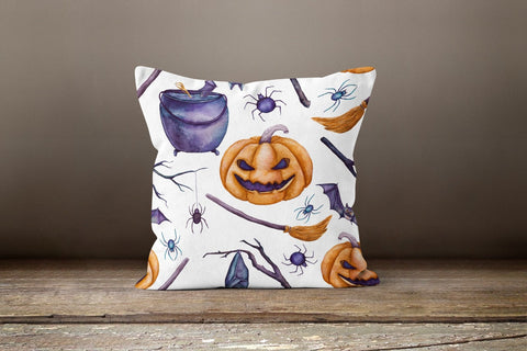 Halloween Pillow Case|Fall Trend Ghost Pillow|Autumn Cushion Case|Carved Pumpkin Throw Pillow|Trick or Treat Home Decor|Witch Broom Pillow