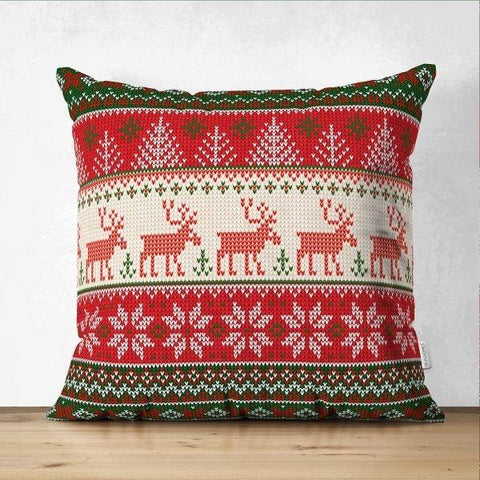 Christmas Pillow Cover|Christmas Deer Home Decor|Suede Winter Trend Pillow Top|Housewarming Xmas Gift Idea|Christmas Deer Throw Pillow Cover