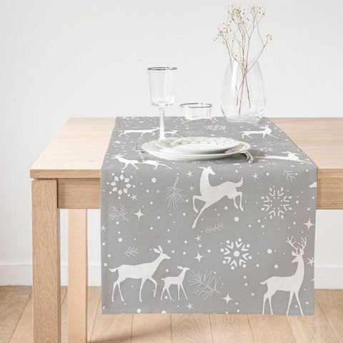 Christmas Table Runner|Winter Trend Table Top|Christmas Deer Home Decor|Xmas Table Decor|Farmhouse Style Tablecloth|Christmas Kitchen Decor