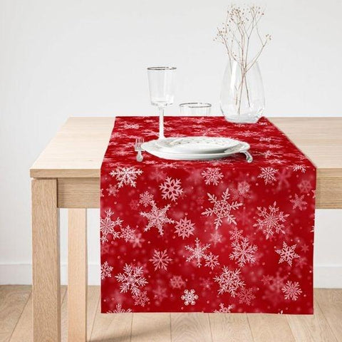 Snowflake Table Runner|Winter Trend Table Top|Snowflake Home Decor|Xmas Table Decor|Farmhouse Style Tablecloth|Christmas Kitchen Decor