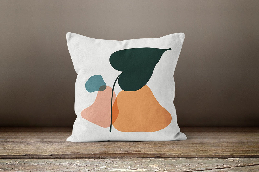 Abstract Leaves Pillow Case|Onedraw Cushion Covers|Modern Decorative  Style Pillow Case|Leaves and Stones Cushion Case|Digital Plant Drawing