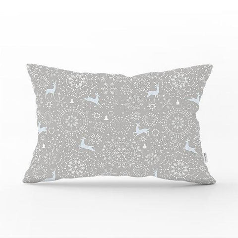 Christmas Pillow Cover|Christmas Deer Home Decor|Rectangle Winter Pillow Top|Housewarming Xmas Gift Idea|Christmas Deer Throw Pillow Cover