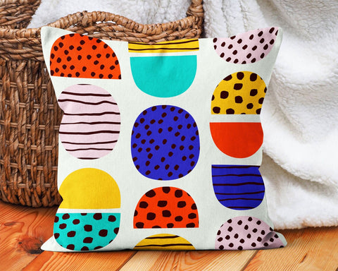 Kids Pillow Cover|Abstract Decorative Modern Pillow Top|Kids Room Cushion Case|Boho Bedding Decor|Housewarming Cushion|Colorful Throw Pillow