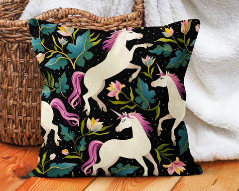 Kids Pillow Cover|Decorative Unicorn Pillow Sham|Kids Room Cushion Case|Boho Bedding Decor|Housewarming Cushion|Unicorn Throw Pillow Cover